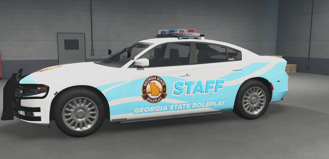 Georgia State Roleplay Staff Charger with white and light blue wave livery