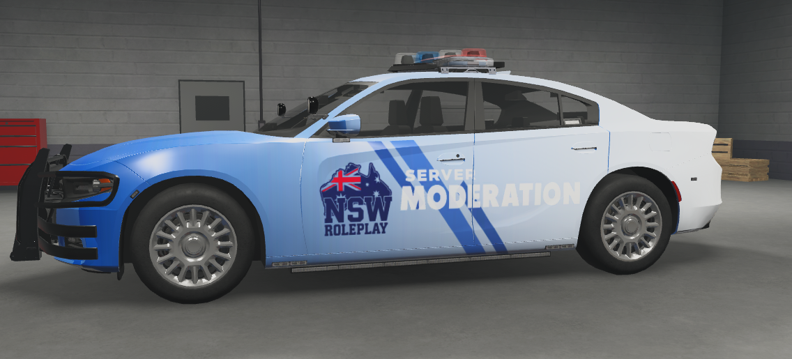 NSW Roleplay Server Moderation Charger with Australian flag branding